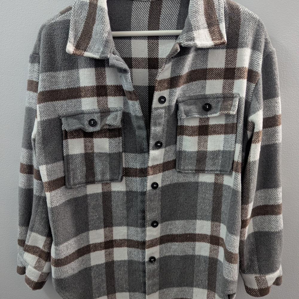 Plaid Gray and Brown Jacket